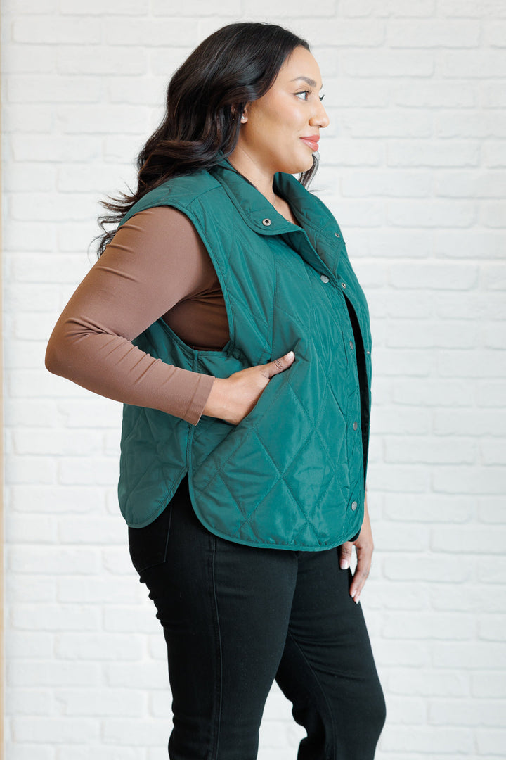 Layering Queen Quilted Puffer Vest in Hunter Green-Layers-Ave Shops-[option4]-[option5]-[option6]-[option7]-[option8]-Shop-Boutique-Clothing-for-Women-Online