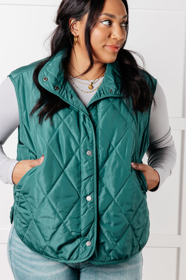 Layering Queen Quilted Puffer Vest in Hunter Green-Layers-Ave Shops-[option4]-[option5]-[option6]-[option7]-[option8]-Shop-Boutique-Clothing-for-Women-Online