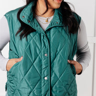Layering Queen Quilted Puffer Vest in Hunter Green-Layers-Ave Shops-[option4]-[option5]-[option6]-[option7]-[option8]-Shop-Boutique-Clothing-for-Women-Online
