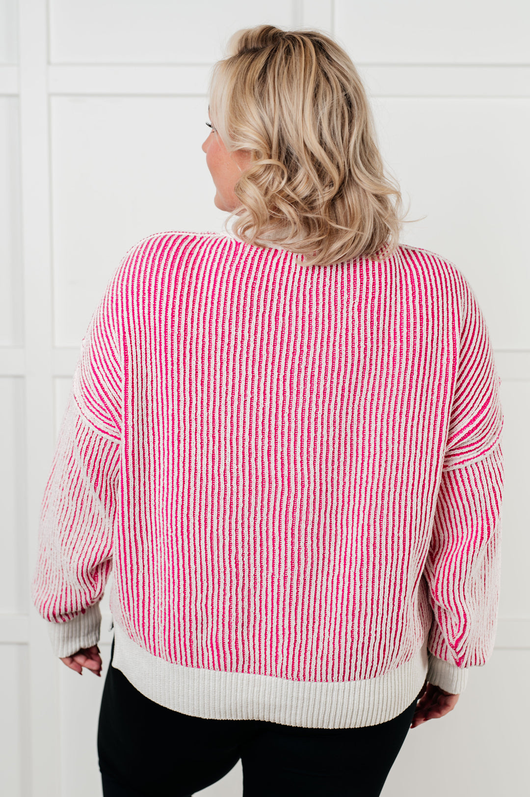 Least High Maintenance Contrast Trim Sweater in Pink-Tops-Ave Shops-[option4]-[option5]-[option6]-[option7]-[option8]-Shop-Boutique-Clothing-for-Women-Online