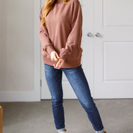 Make No Mistake Mock Neck Pullover in Cocoa-Tops-Ave Shops-[option4]-[option5]-[option6]-[option7]-[option8]-Shop-Boutique-Clothing-for-Women-Online