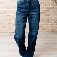 Judy Blue Leila High Rise Cargo Straight Jeans-Denim-Ave Shops-[option4]-[option5]-[option6]-[option7]-[option8]-Shop-Boutique-Clothing-for-Women-Online