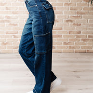 Judy Blue Leila High Rise Cargo Straight Jeans-Denim-Ave Shops-[option4]-[option5]-[option6]-[option7]-[option8]-Shop-Boutique-Clothing-for-Women-Online