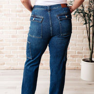 Judy Blue Leila High Rise Cargo Straight Jeans-Denim-Ave Shops-[option4]-[option5]-[option6]-[option7]-[option8]-Shop-Boutique-Clothing-for-Women-Online