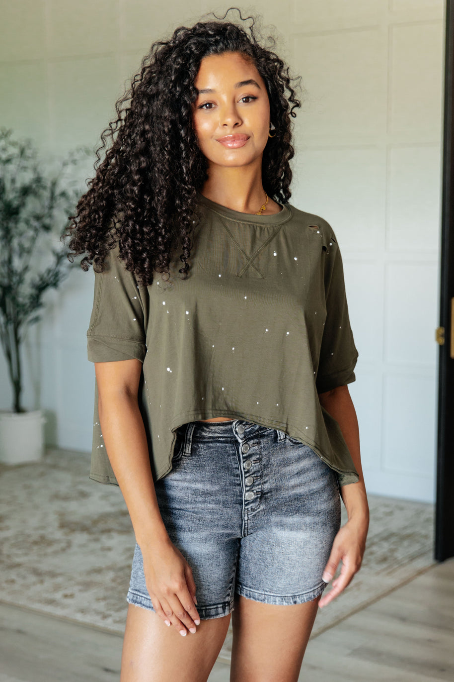 Less Than Stressed Asymmetrical Distressed Top-Tops-Ave Shops-[option4]-[option5]-[option6]-[option7]-[option8]-Shop-Boutique-Clothing-for-Women-Online