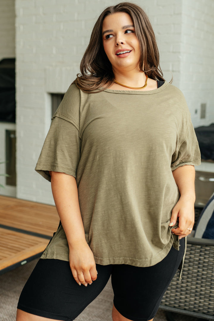 Rae Mode Let Me Live Relaxed Tee in Army-Tops-Ave Shops-[option4]-[option5]-[option6]-[option7]-[option8]-Shop-Boutique-Clothing-for-Women-Online