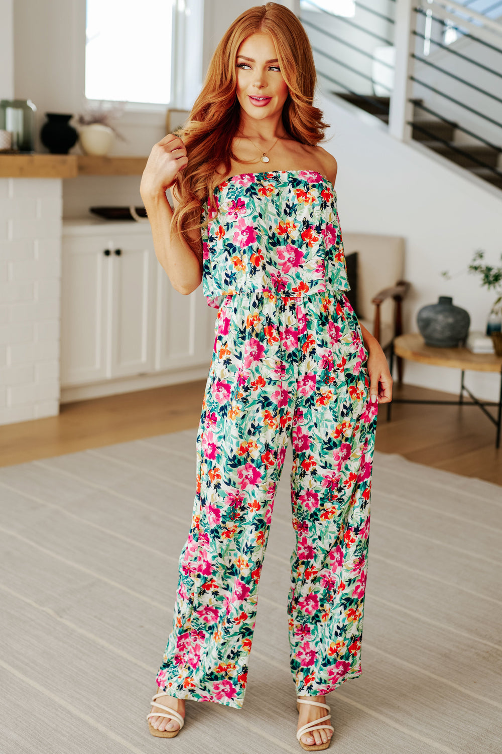 Life of the Party Floral Jumpsuit in Green-Jumpsuits & Rompers-Ave Shops-[option4]-[option5]-[option6]-[option7]-[option8]-Shop-Boutique-Clothing-for-Women-Online