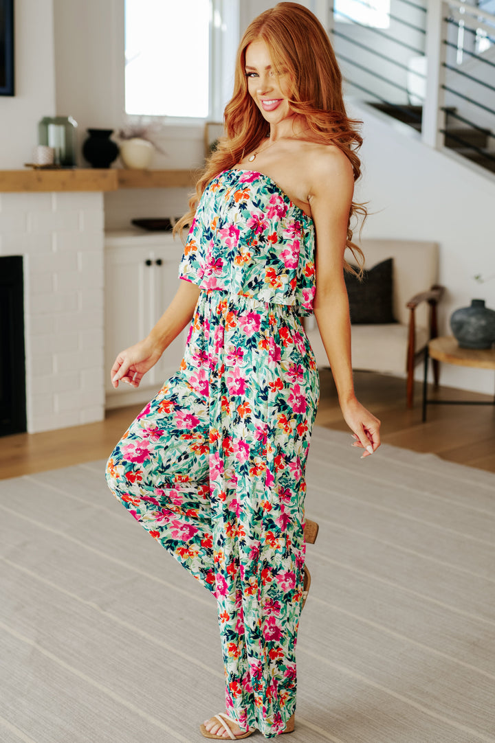 Life of the Party Floral Jumpsuit in Green-Jumpsuits & Rompers-Ave Shops-[option4]-[option5]-[option6]-[option7]-[option8]-Shop-Boutique-Clothing-for-Women-Online