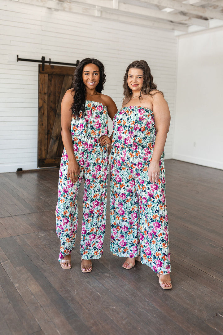 Life of the Party Floral Jumpsuit in Green-Jumpsuits & Rompers-Ave Shops-[option4]-[option5]-[option6]-[option7]-[option8]-Shop-Boutique-Clothing-for-Women-Online