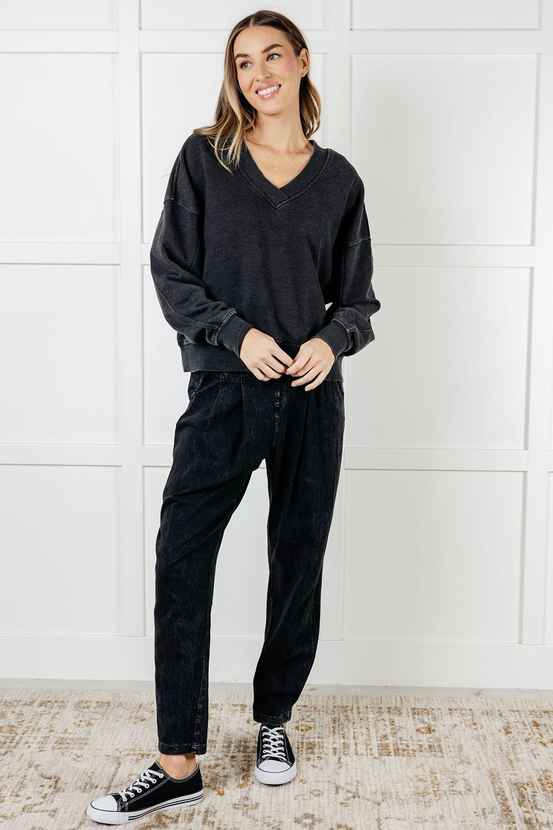 Rae Mode Limber Up Straight Leg Sweats in Black-Athleisure-Ave Shops-[option4]-[option5]-[option6]-[option7]-[option8]-Shop-Boutique-Clothing-for-Women-Online