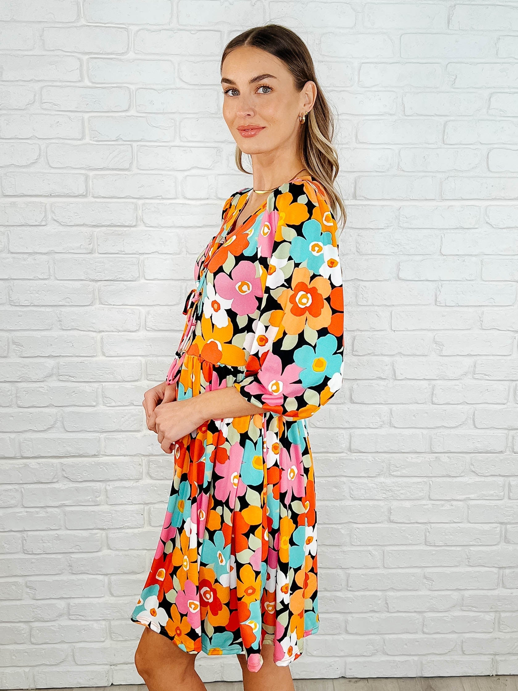 Little Bold V-Neck Knit Dress-Womens-Ave Shops-[option4]-[option5]-[option6]-[option7]-[option8]-Shop-Boutique-Clothing-for-Women-Online