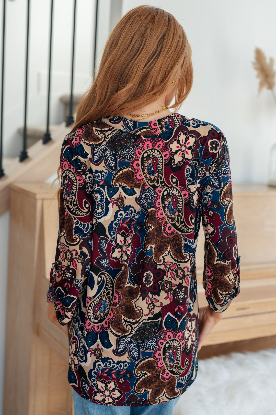 Lizzy Top in Wine Paisley-Tops-Ave Shops-[option4]-[option5]-[option6]-[option7]-[option8]-Shop-Boutique-Clothing-for-Women-Online