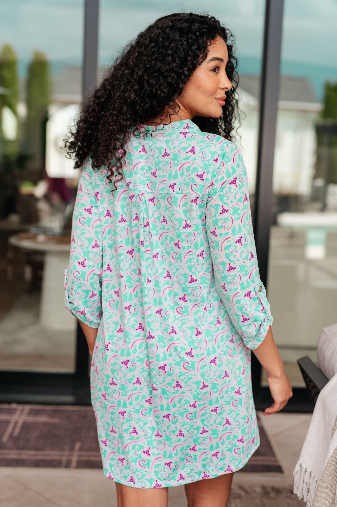 Lizzy Dress in Mint and Magenta-Dresses-Ave Shops-[option4]-[option5]-[option6]-[option7]-[option8]-Shop-Boutique-Clothing-for-Women-Online