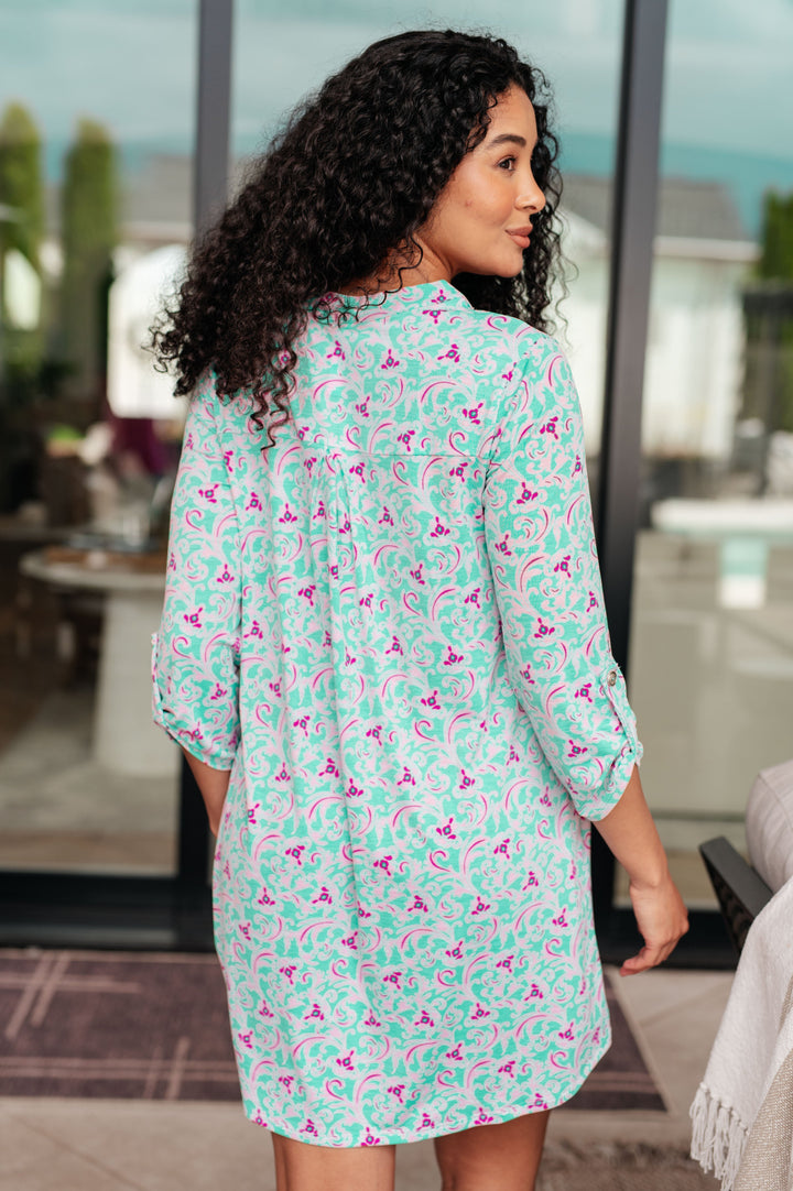 Lizzy Dress in Mint and Magenta-Dresses-Ave Shops-[option4]-[option5]-[option6]-[option7]-[option8]-Shop-Boutique-Clothing-for-Women-Online