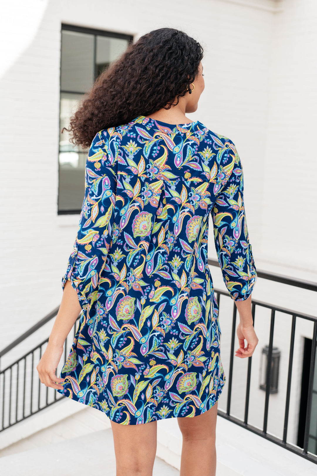 Lizzy Dress in Navy and Bright Paisley Floral-Dresses-Ave Shops-[option4]-[option5]-[option6]-[option7]-[option8]-Shop-Boutique-Clothing-for-Women-Online