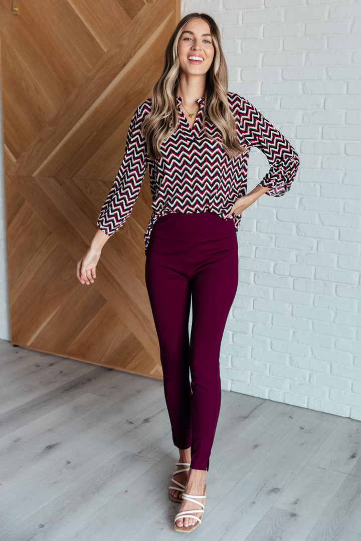 Lizzy Top in Magenta and Black Chevron-Blouses-Ave Shops-[option4]-[option5]-[option6]-[option7]-[option8]-Shop-Boutique-Clothing-for-Women-Online