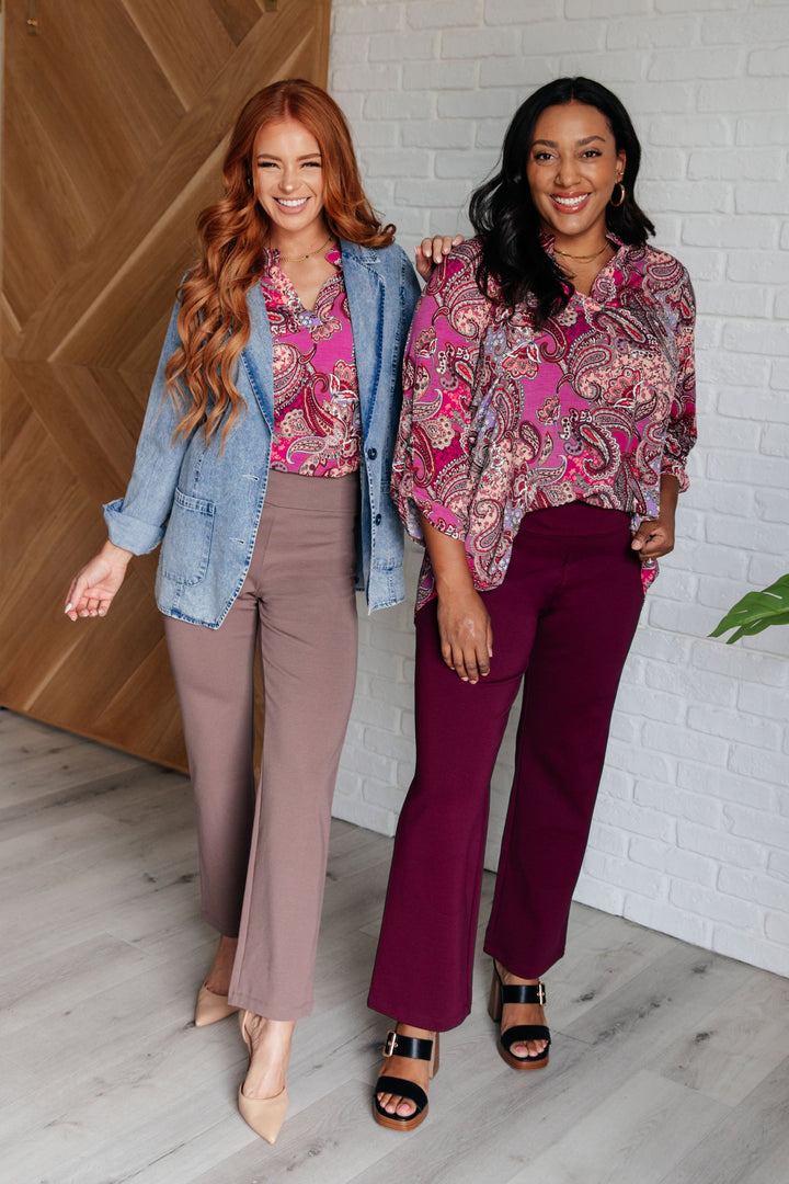 Lizzy Top in Magenta and Wine Paisley-Tops-Ave Shops-[option4]-[option5]-[option6]-[option7]-[option8]-Shop-Boutique-Clothing-for-Women-Online