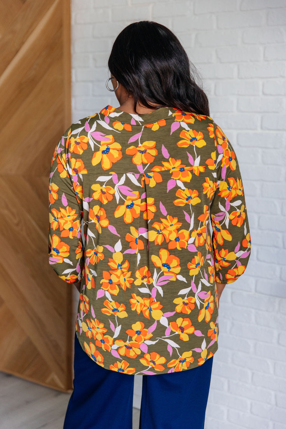 Lizzy Top in Olive and Mustard Floral-Tops-Ave Shops-[option4]-[option5]-[option6]-[option7]-[option8]-Shop-Boutique-Clothing-for-Women-Online