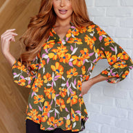 Lizzy Top in Olive and Mustard Floral-Tops-Ave Shops-[option4]-[option5]-[option6]-[option7]-[option8]-Shop-Boutique-Clothing-for-Women-Online