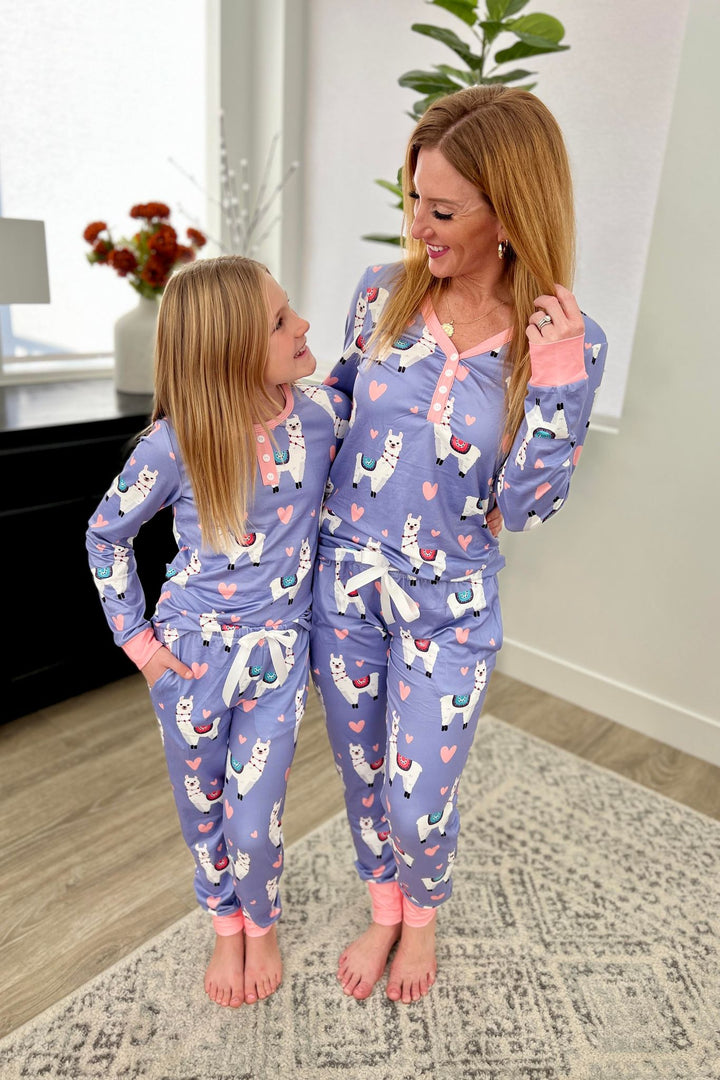 Shirley & Stone Mommy & Me Matching Valentines Day Pajama Set- Llama-Preorder Shirley&amp;Stone-Shirley & Stone-[option4]-[option5]-[option6]-[option7]-[option8]-Shop-Boutique-Clothing-for-Women-Online