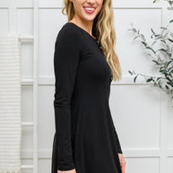 Long Sleeve Button Down Dress In Black-Womens-Ave Shops-[option4]-[option5]-[option6]-[option7]-[option8]-Shop-Boutique-Clothing-for-Women-Online