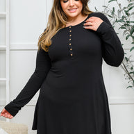 Long Sleeve Button Down Dress In Black-Womens-Ave Shops-[option4]-[option5]-[option6]-[option7]-[option8]-Shop-Boutique-Clothing-for-Women-Online