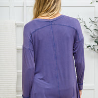 Long Sleeve Knit Top With Pocket In Denim Blue-Womens-Ave Shops-[option4]-[option5]-[option6]-[option7]-[option8]-Shop-Boutique-Clothing-for-Women-Online