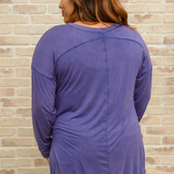 Long Sleeve Knit Top With Pocket In Denim Blue-Womens-Ave Shops-[option4]-[option5]-[option6]-[option7]-[option8]-Shop-Boutique-Clothing-for-Women-Online