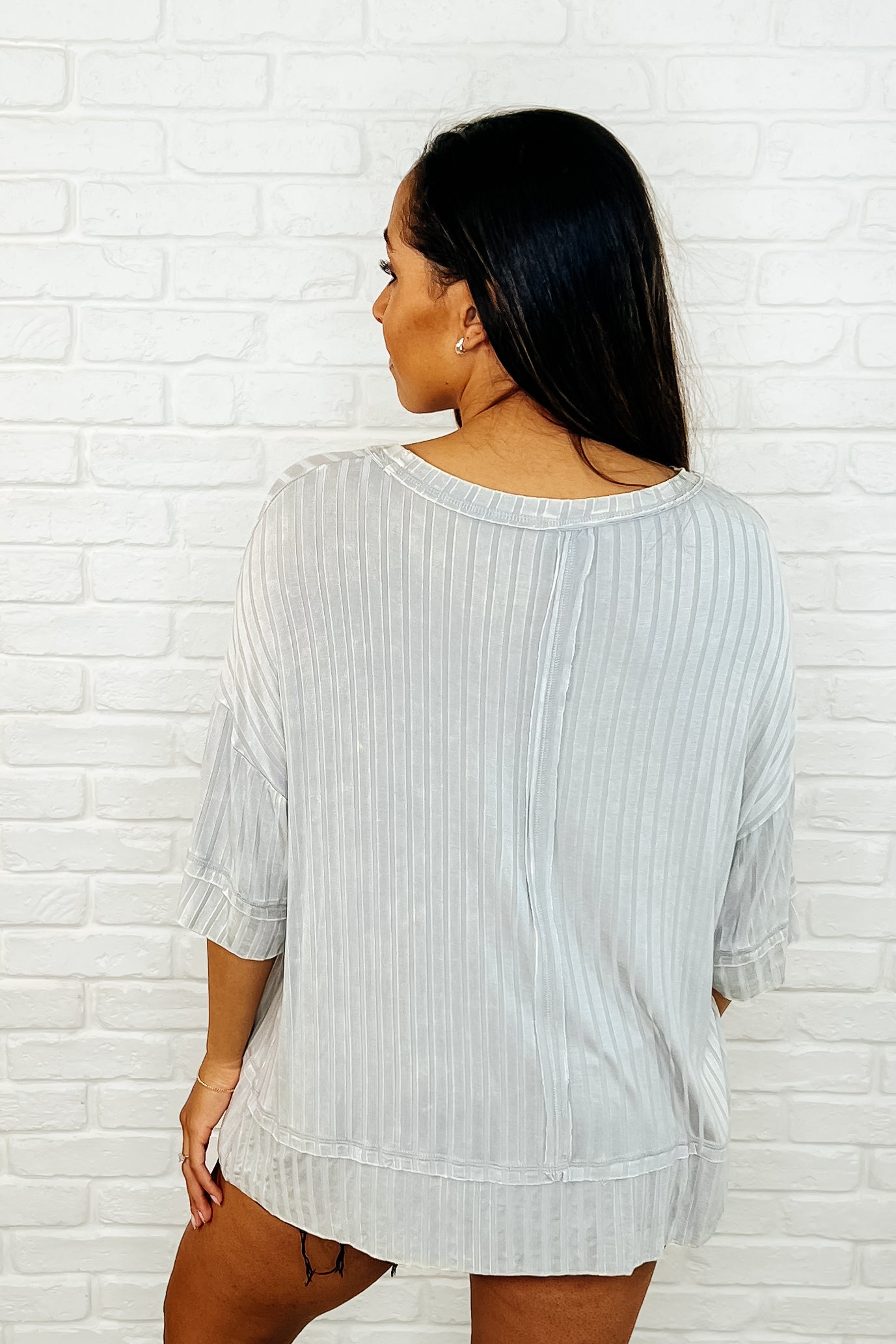 Zenana Loosely Speaking Oversized Basic Top in Lt Grey-Womens-Ave Shops-[option4]-[option5]-[option6]-[option7]-[option8]-Shop-Boutique-Clothing-for-Women-Online