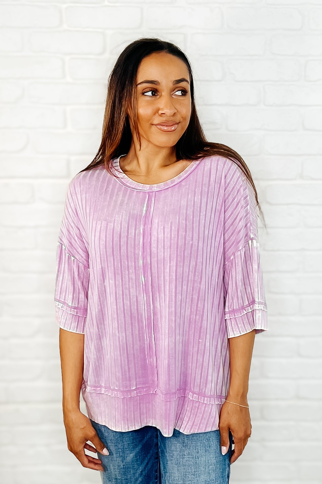 Zenana Loosely Speaking Oversized Basic Top in Mauve-Womens-Ave Shops-[option4]-[option5]-[option6]-[option7]-[option8]-Shop-Boutique-Clothing-for-Women-Online