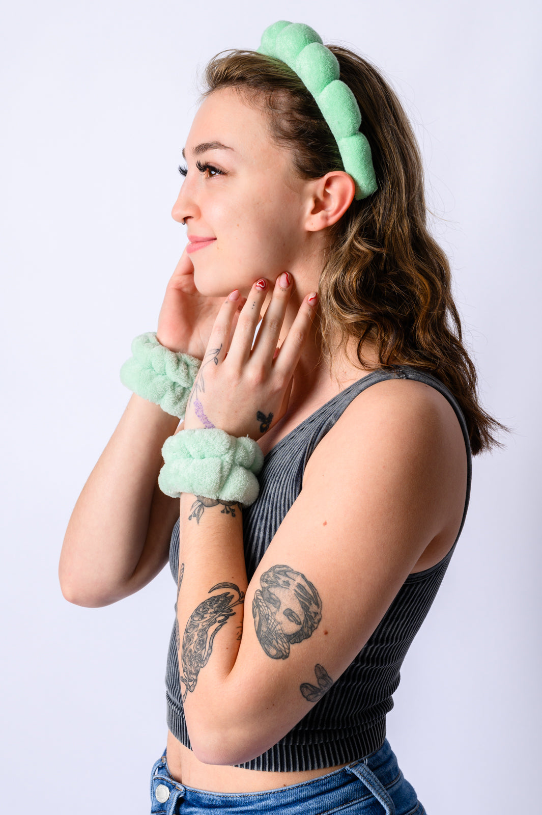 Lost in the Moment Headband and Wristband Set in Green-Health & Beauty-Ave Shops-OS-[option4]-[option5]-[option6]-[option7]-[option8]-Shop-Boutique-Clothing-for-Women-Online