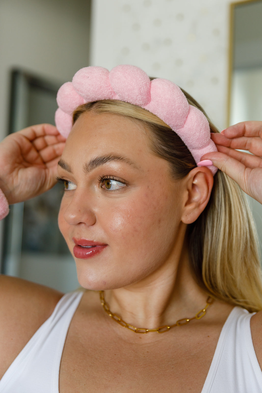 Lost in the Moment Headband and Wristband Set in Pink-Accessories-Ave Shops-OS-[option4]-[option5]-[option6]-[option7]-[option8]-Shop-Boutique-Clothing-for-Women-Online