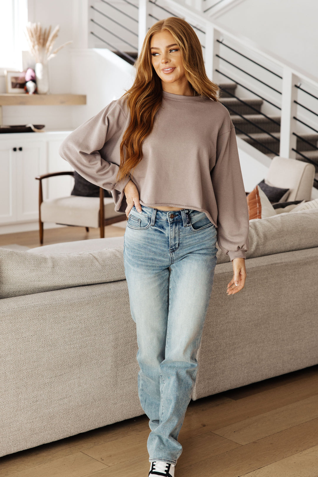 Lounge A Lot Cut Off Sweatshirt in Mocha-Athleisure-Ave Shops-[option4]-[option5]-[option6]-[option7]-[option8]-Shop-Boutique-Clothing-for-Women-Online