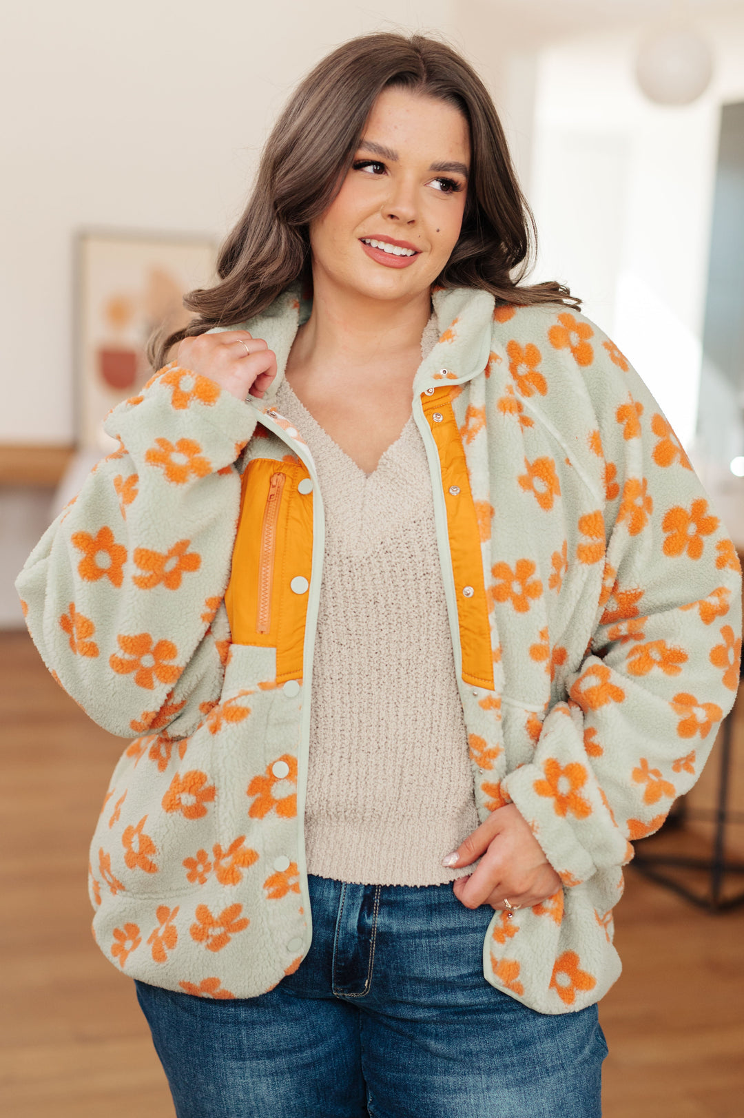 Love It Don't Leave It Floral Fleece Jacket-Layers-Ave Shops-[option4]-[option5]-[option6]-[option7]-[option8]-Shop-Boutique-Clothing-for-Women-Online