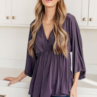 Love On The Line V-Neck Peplum Blouse-Tops-Ave Shops-[option4]-[option5]-[option6]-[option7]-[option8]-Shop-Boutique-Clothing-for-Women-Online