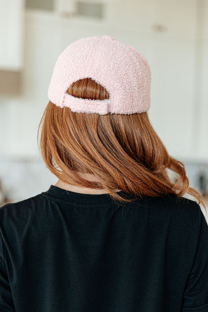 Lyla Sherpa Ball Cap in Pink-Accessories-Ave Shops-OS-[option4]-[option5]-[option6]-[option7]-[option8]-Shop-Boutique-Clothing-for-Women-Online