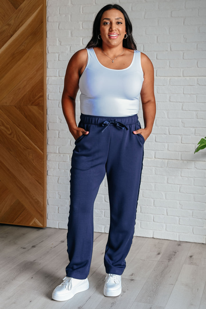 Rae Mode Lysa Satin Stripe Lounge Pants in Smoky Navy-Athleisure-Ave Shops-[option4]-[option5]-[option6]-[option7]-[option8]-Shop-Boutique-Clothing-for-Women-Online