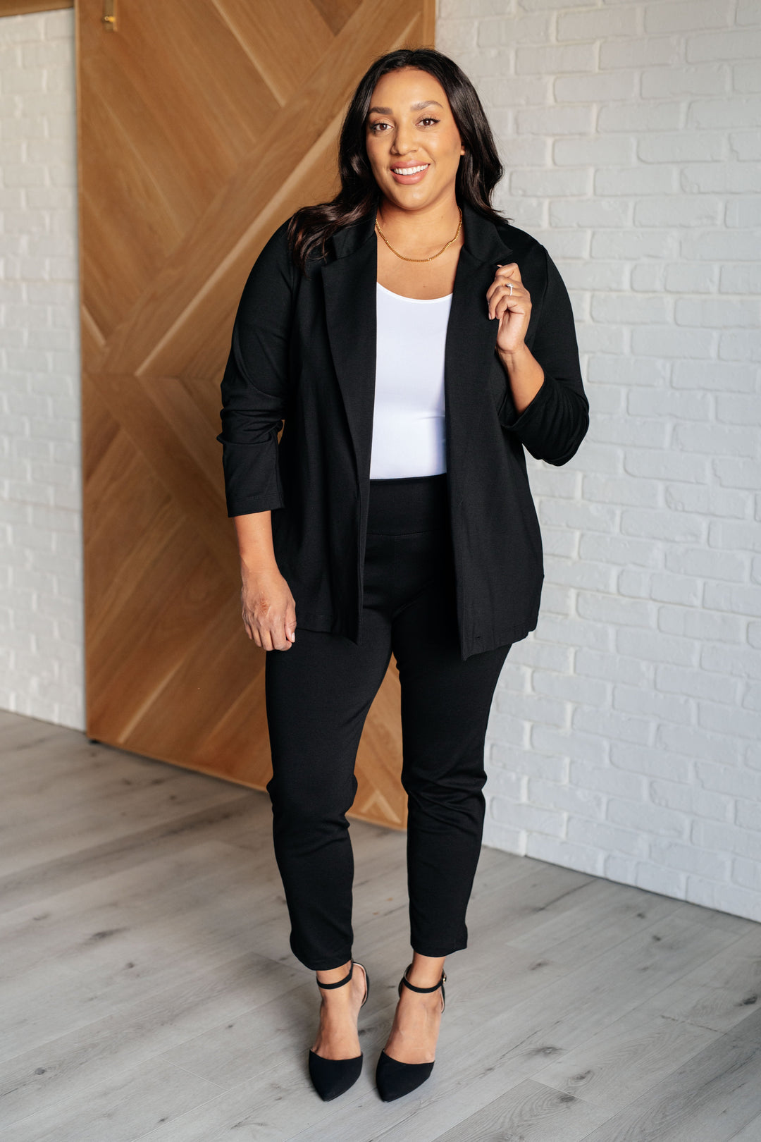 Magic 3/4 Blazer in Black-Layers-Ave Shops-[option4]-[option5]-[option6]-[option7]-[option8]-Shop-Boutique-Clothing-for-Women-Online