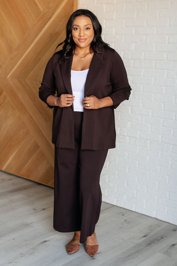 Magic 3/4 Blazer in Chocolate-Layers-Ave Shops-[option4]-[option5]-[option6]-[option7]-[option8]-Shop-Boutique-Clothing-for-Women-Online