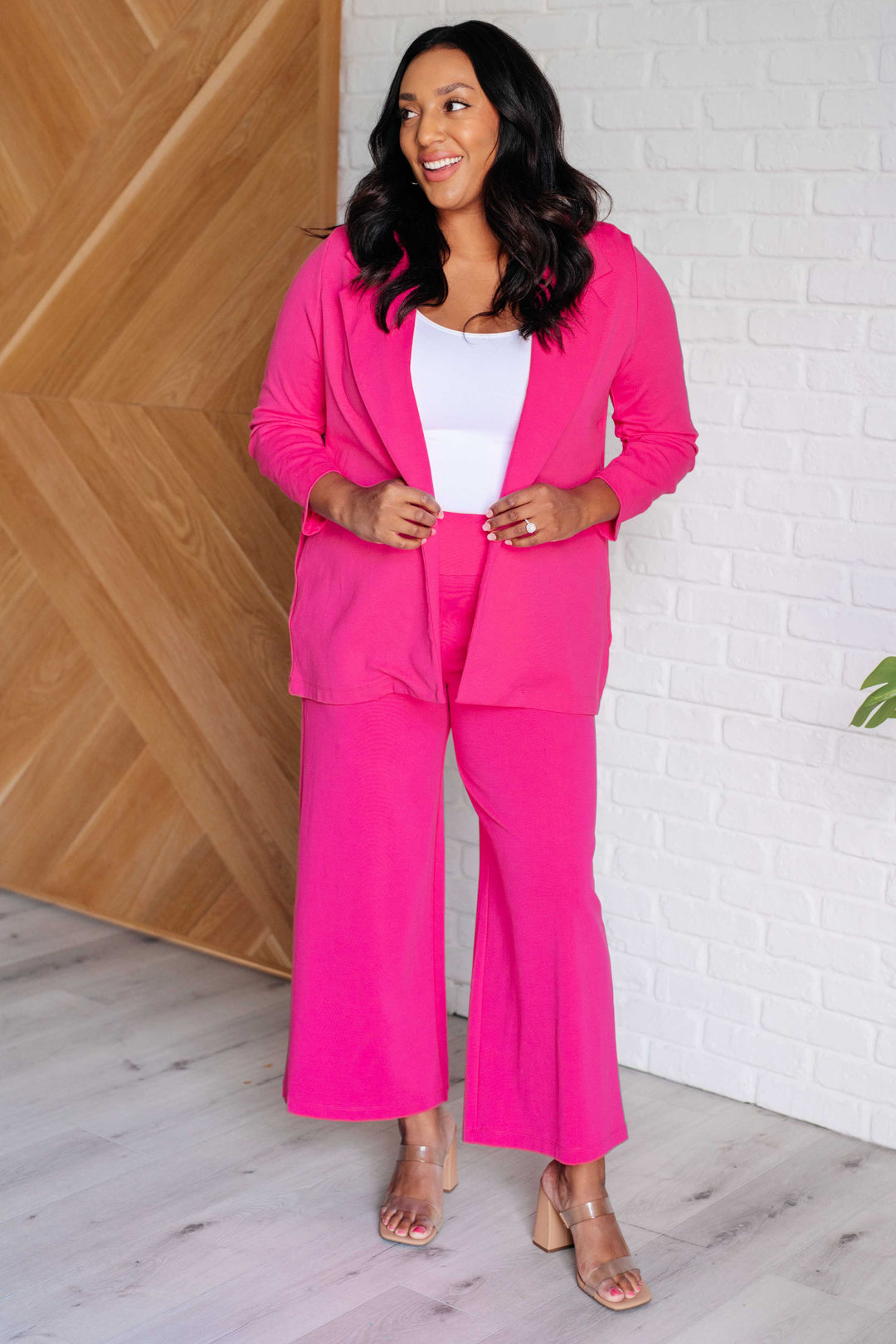 Magic 3/4 Blazer in Hot Pink-Layers-Ave Shops-[option4]-[option5]-[option6]-[option7]-[option8]-Shop-Boutique-Clothing-for-Women-Online