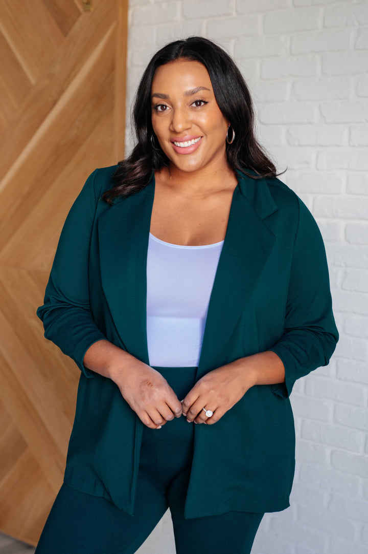 Magic 3/4 Blazer in Hunter Green-Layers-Ave Shops-[option4]-[option5]-[option6]-[option7]-[option8]-Shop-Boutique-Clothing-for-Women-Online