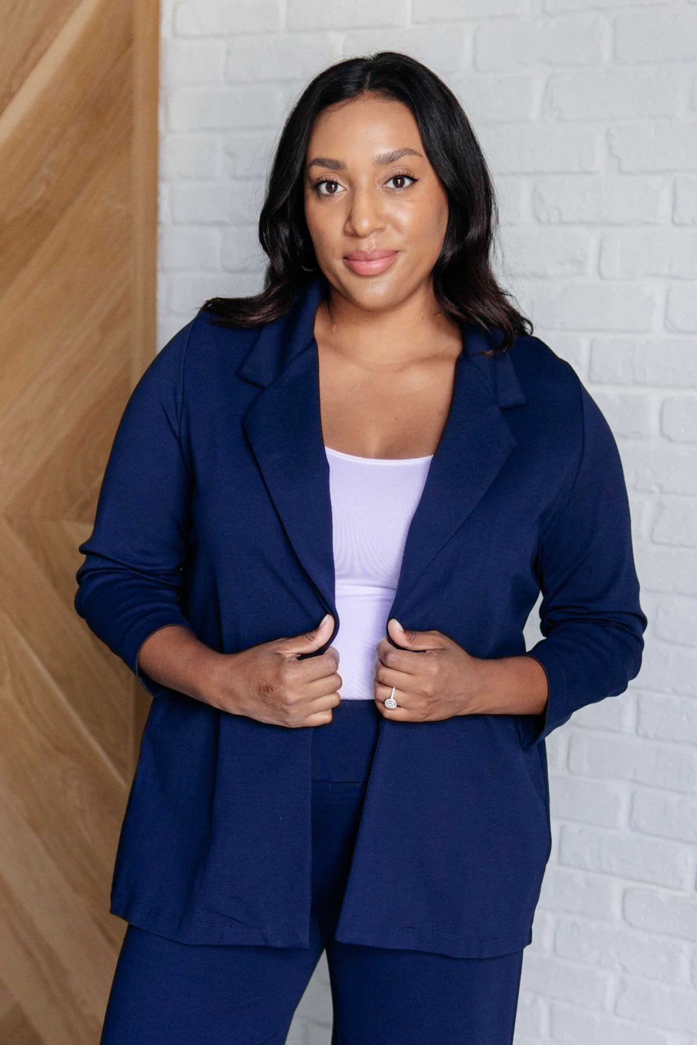 Magic 3/4 Blazer in Navy-Layers-Ave Shops-[option4]-[option5]-[option6]-[option7]-[option8]-Shop-Boutique-Clothing-for-Women-Online