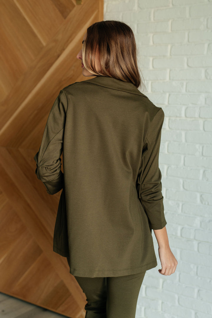 Magic 3/4 Blazer in Olive-Layers-Ave Shops-[option4]-[option5]-[option6]-[option7]-[option8]-Shop-Boutique-Clothing-for-Women-Online