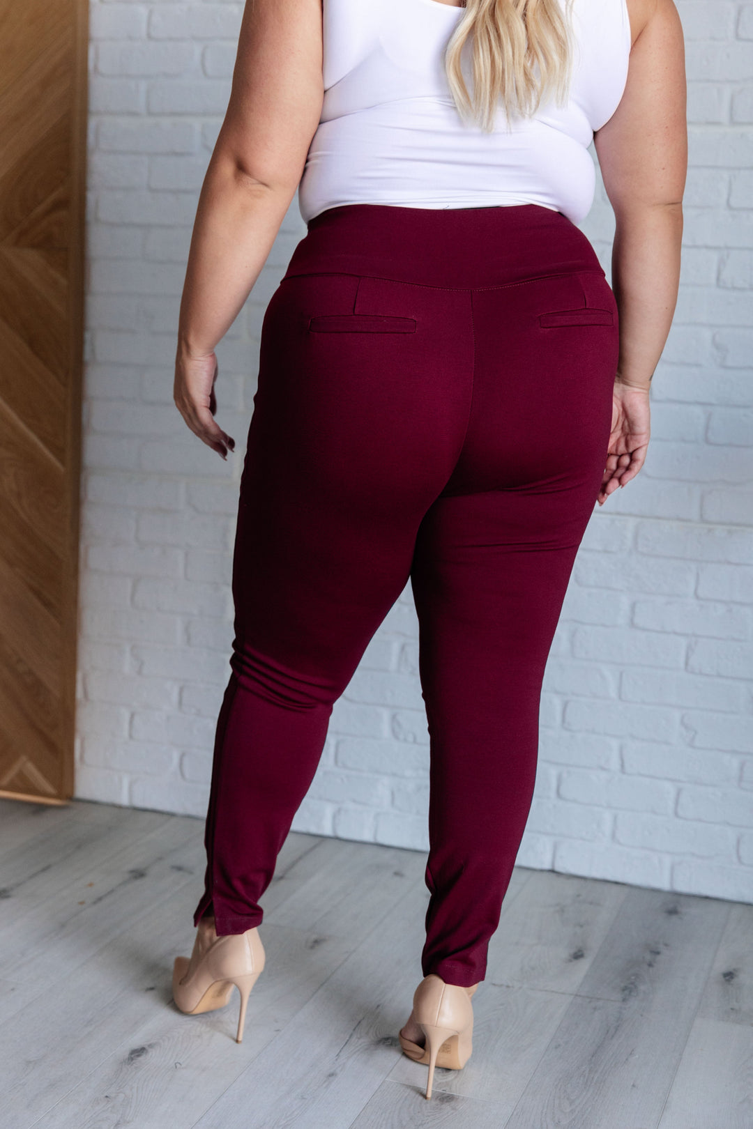 Magic Skinny 28" Pants in Wine-Bottoms-Ave Shops-[option4]-[option5]-[option6]-[option7]-[option8]-Shop-Boutique-Clothing-for-Women-Online