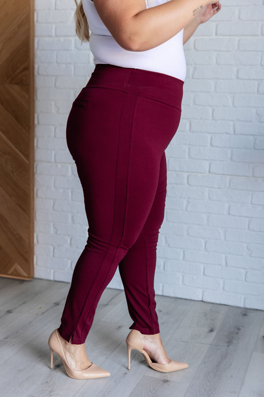 Magic Skinny 28" Pants in Wine-Bottoms-Ave Shops-[option4]-[option5]-[option6]-[option7]-[option8]-Shop-Boutique-Clothing-for-Women-Online