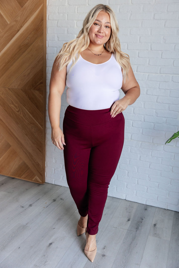 Magic Skinny 28" Pants in Wine-Bottoms-Ave Shops-[option4]-[option5]-[option6]-[option7]-[option8]-Shop-Boutique-Clothing-for-Women-Online