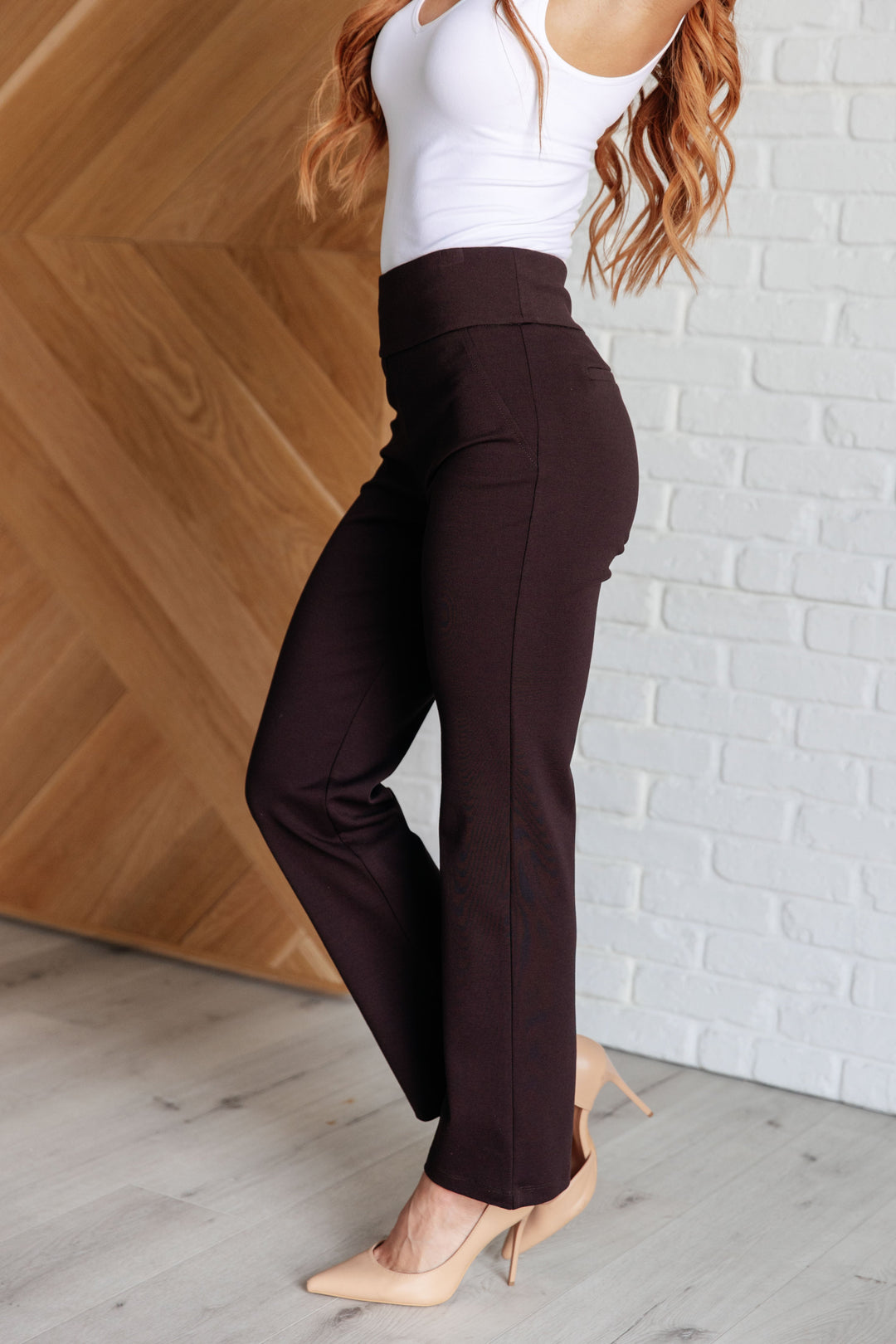 Magic Straight Pants in Chocolate-Bottoms-Ave Shops-[option4]-[option5]-[option6]-[option7]-[option8]-Shop-Boutique-Clothing-for-Women-Online