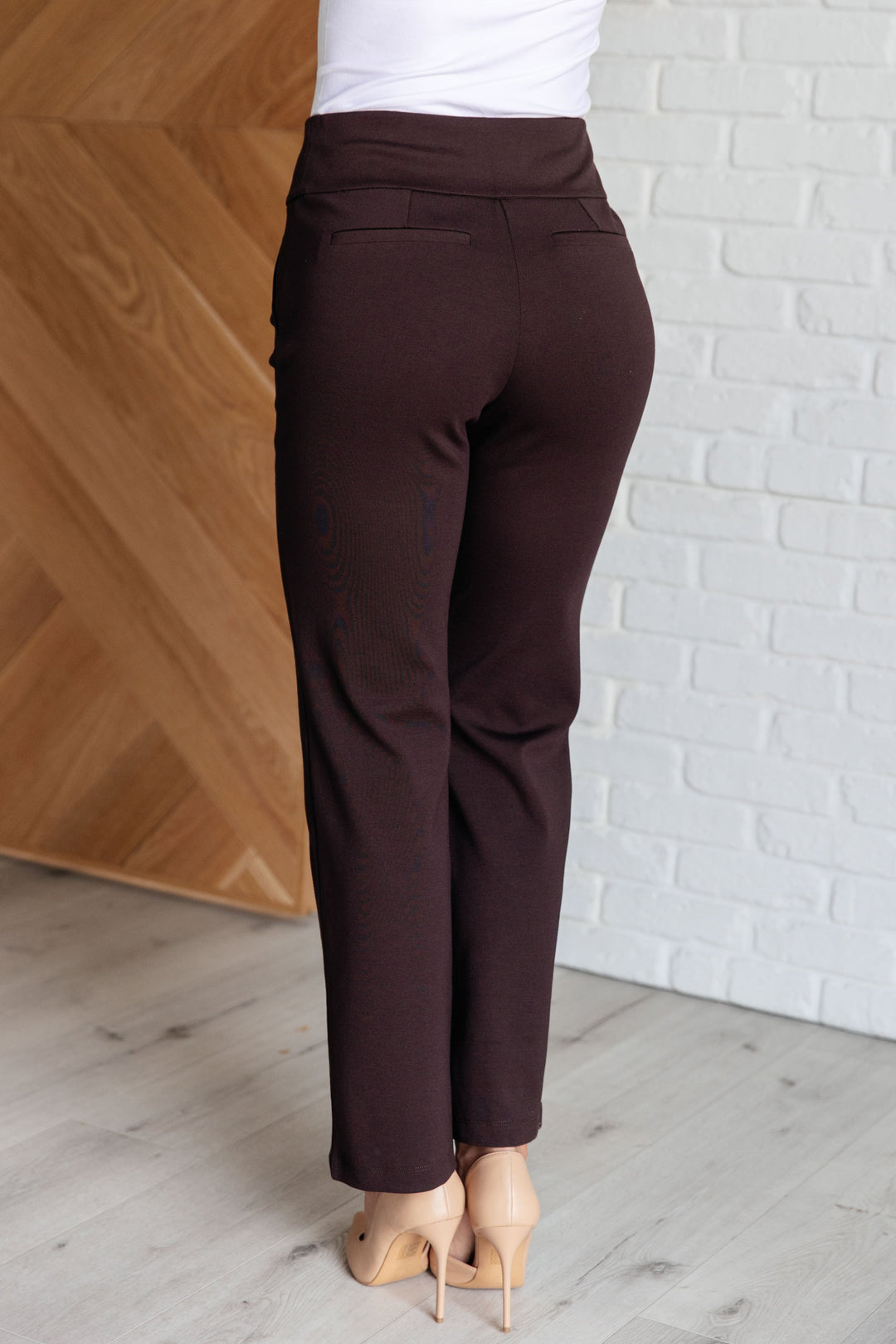 Magic Straight Pants in Chocolate-Bottoms-Ave Shops-[option4]-[option5]-[option6]-[option7]-[option8]-Shop-Boutique-Clothing-for-Women-Online