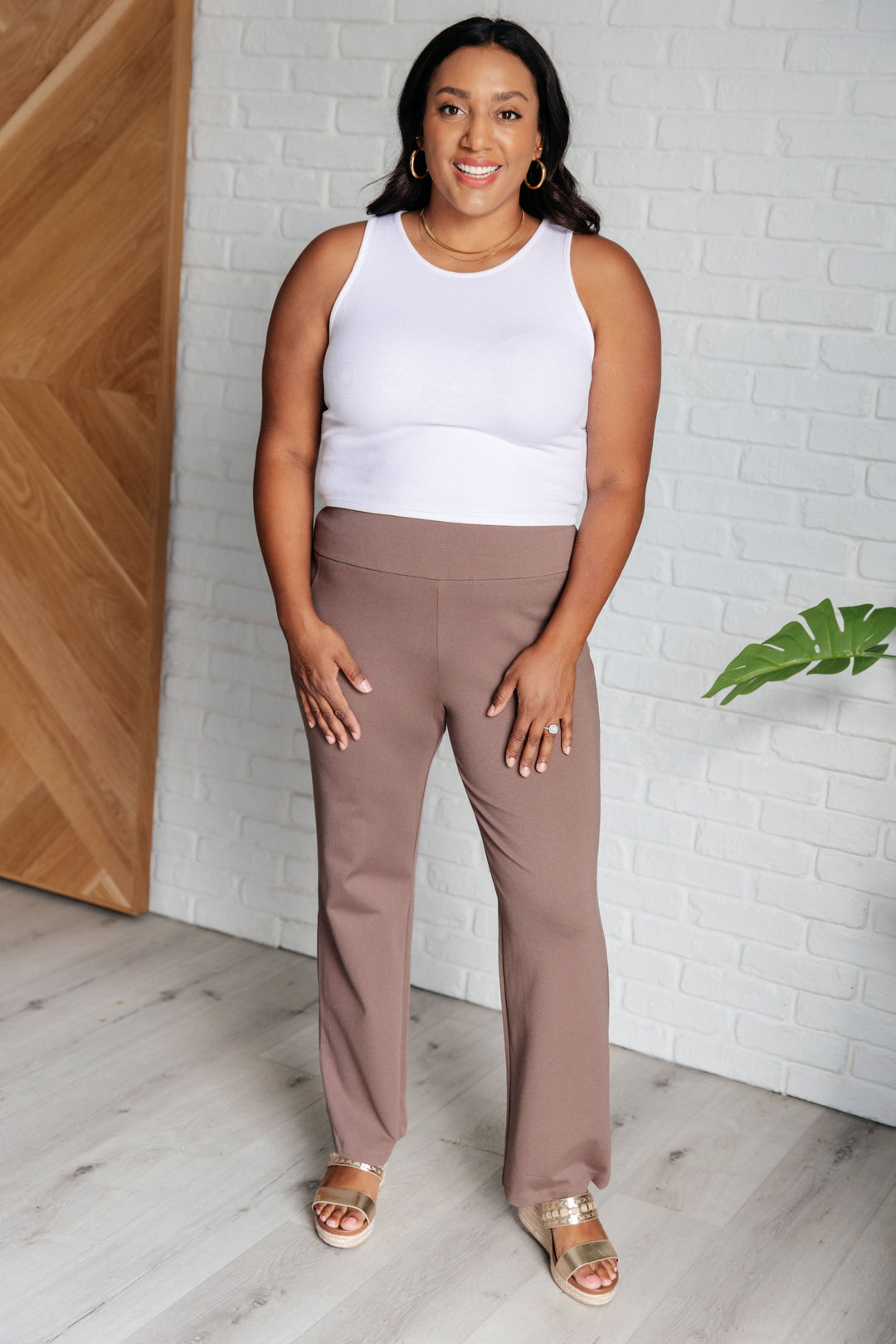 Magic Straight Pants in Dark Mocha-Bottoms-Ave Shops-[option4]-[option5]-[option6]-[option7]-[option8]-Shop-Boutique-Clothing-for-Women-Online