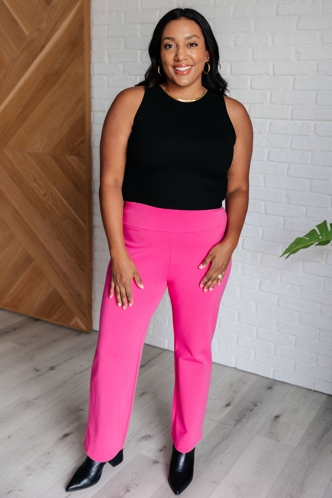 Magic Straight Pants in Hot Pink-Bottoms-Ave Shops-[option4]-[option5]-[option6]-[option7]-[option8]-Shop-Boutique-Clothing-for-Women-Online